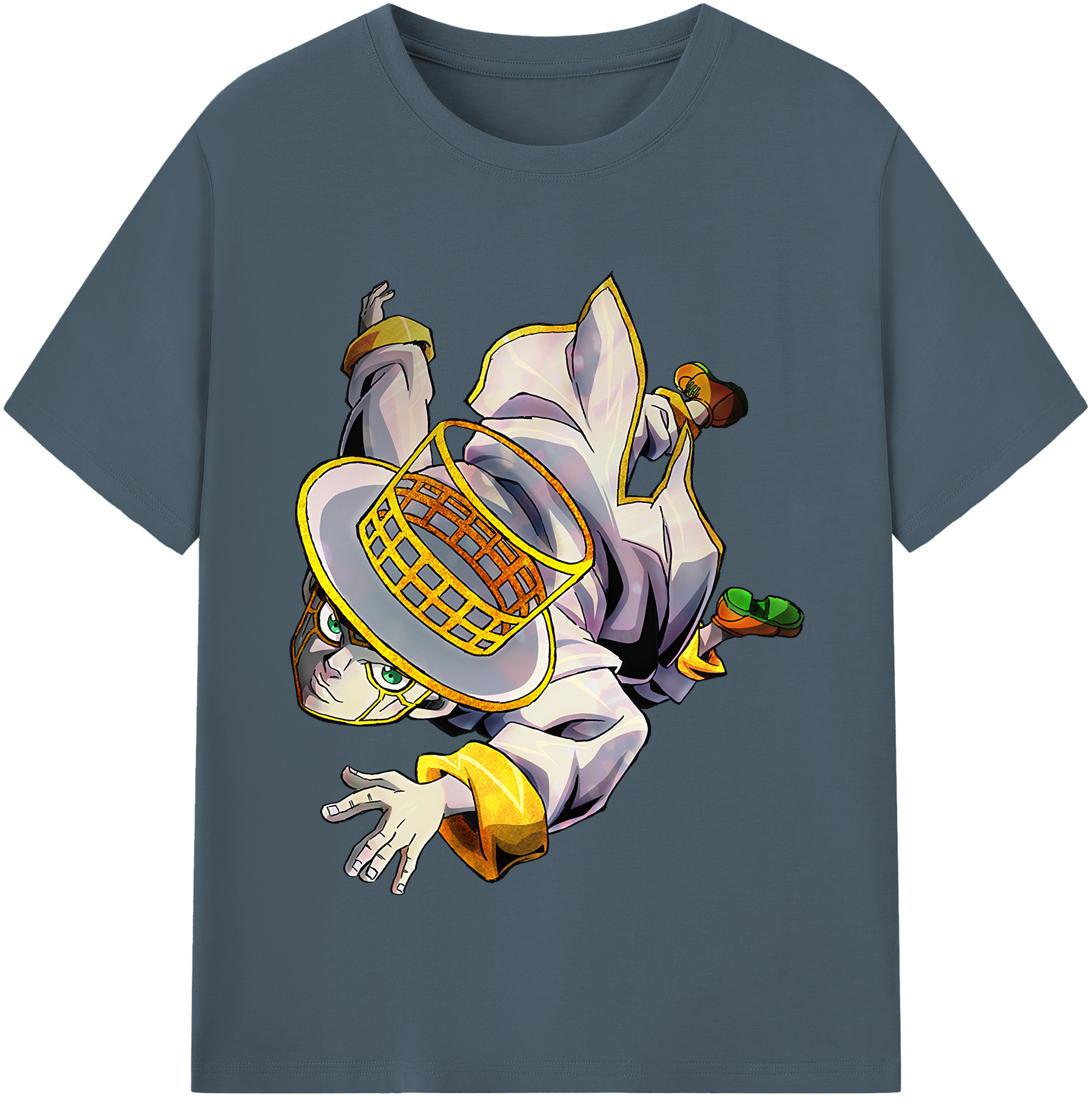 （画像用） ジョジョの奇妙な冒険 岸辺 露伴（きしべ ろはん） JoJo's Bizarre Adventure Rohan Kishibe 綿100％半袖Tシャツ（フロントプリント）